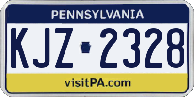 PA license plate KJZ2328