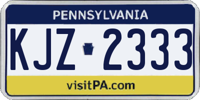 PA license plate KJZ2333