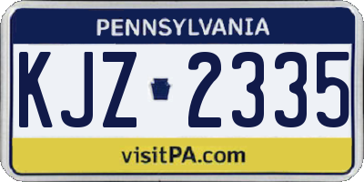 PA license plate KJZ2335