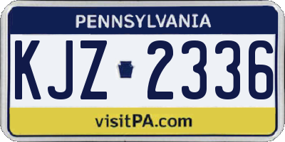 PA license plate KJZ2336