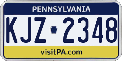 PA license plate KJZ2348