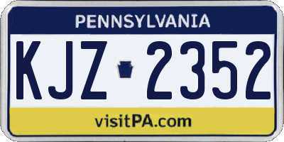 PA license plate KJZ2352