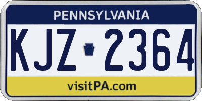 PA license plate KJZ2364