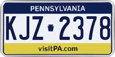 PA license plate KJZ2378
