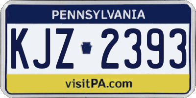 PA license plate KJZ2393