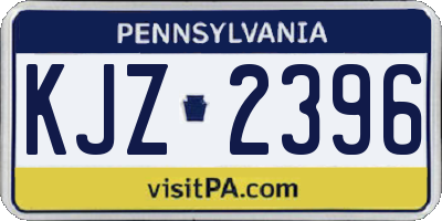 PA license plate KJZ2396