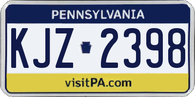 PA license plate KJZ2398