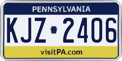 PA license plate KJZ2406