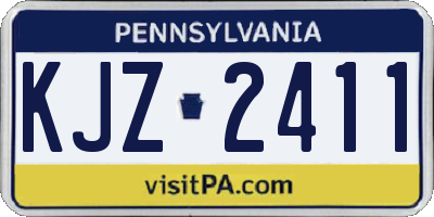 PA license plate KJZ2411