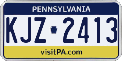 PA license plate KJZ2413