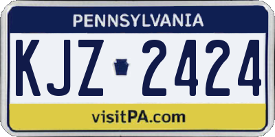 PA license plate KJZ2424