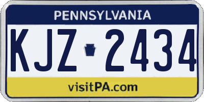 PA license plate KJZ2434