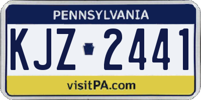 PA license plate KJZ2441
