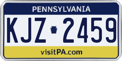 PA license plate KJZ2459