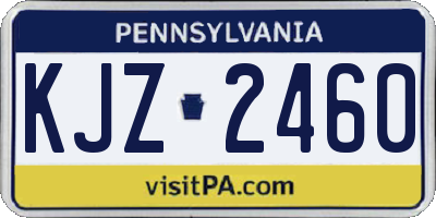PA license plate KJZ2460