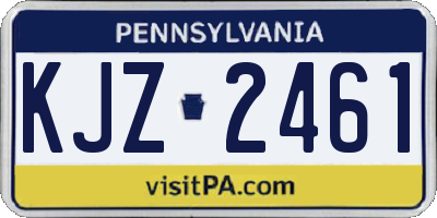 PA license plate KJZ2461