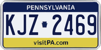 PA license plate KJZ2469