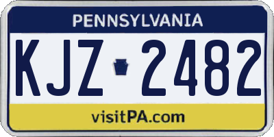 PA license plate KJZ2482