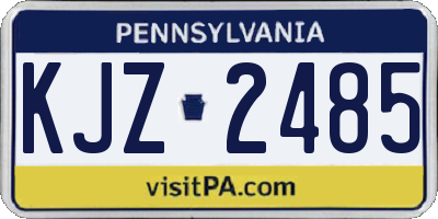 PA license plate KJZ2485