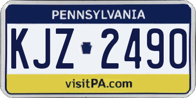 PA license plate KJZ2490