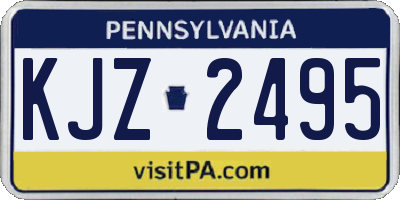 PA license plate KJZ2495