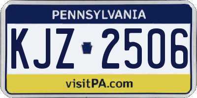 PA license plate KJZ2506