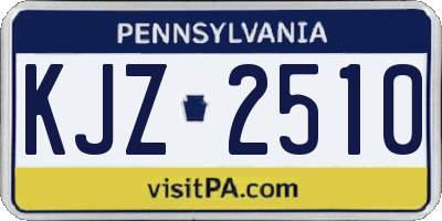 PA license plate KJZ2510