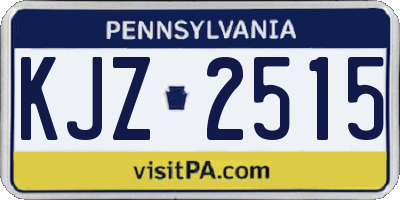 PA license plate KJZ2515