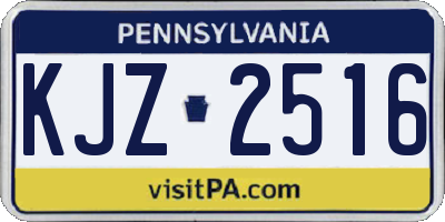 PA license plate KJZ2516