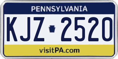 PA license plate KJZ2520