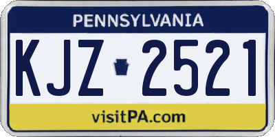 PA license plate KJZ2521