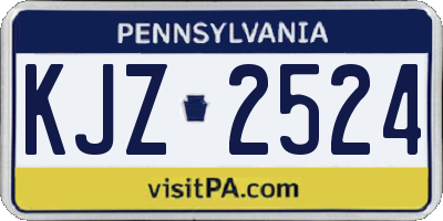 PA license plate KJZ2524
