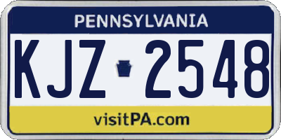 PA license plate KJZ2548