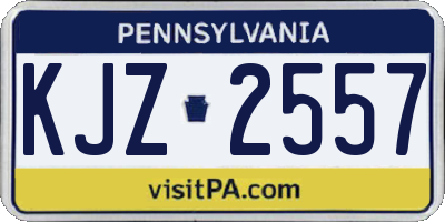 PA license plate KJZ2557
