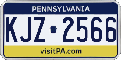 PA license plate KJZ2566