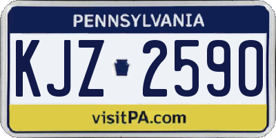 PA license plate KJZ2590