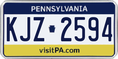 PA license plate KJZ2594