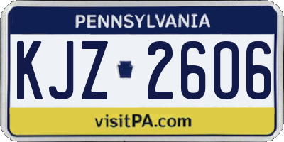 PA license plate KJZ2606