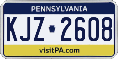 PA license plate KJZ2608