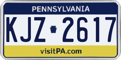 PA license plate KJZ2617