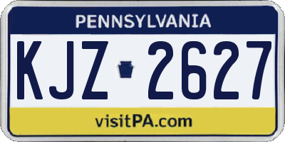 PA license plate KJZ2627