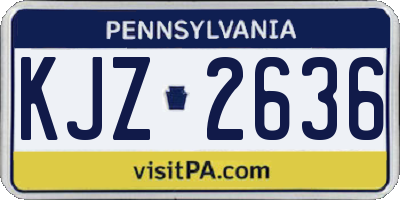 PA license plate KJZ2636