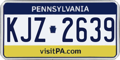 PA license plate KJZ2639