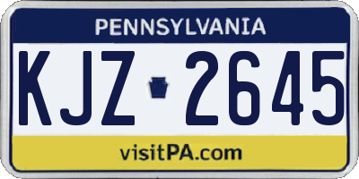 PA license plate KJZ2645