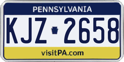 PA license plate KJZ2658