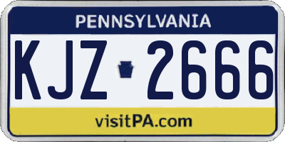 PA license plate KJZ2666