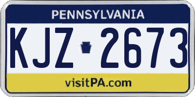 PA license plate KJZ2673