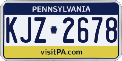 PA license plate KJZ2678