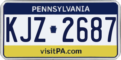 PA license plate KJZ2687