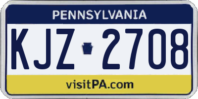PA license plate KJZ2708